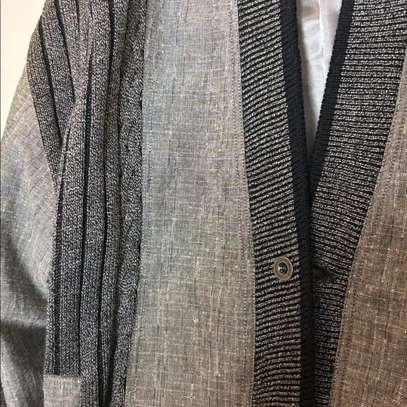 Vintage David Michaels Knit Bomber Jacket, Gray Black, L - Picture 7 of 8